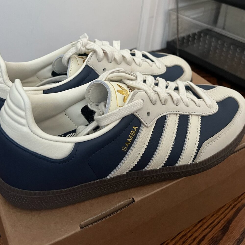 Adidas Samba OG Womens Sneaker (Night Indigo Cream White, 8)